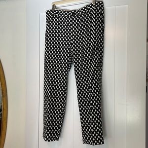 Black and white polkadot, Banana Republic trousers, 14